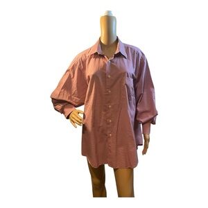 Harve Benard Men’s Red  Button Up Long Sleeves Causal Dress Shirts Size 18